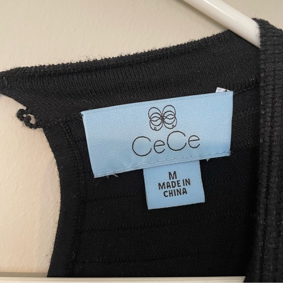 Women’s CeCe Black Sleeveless Sweater Dress Size Medium Like New - Picture 3 of 4